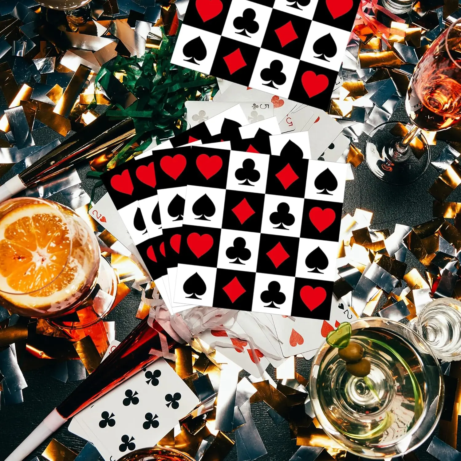 20/40/60/80 PCS Casino Theme Poker Napkins Las Vegas Disposable Napkins Club Games Casino Night Poker Theme Party Decor Supplies view 2