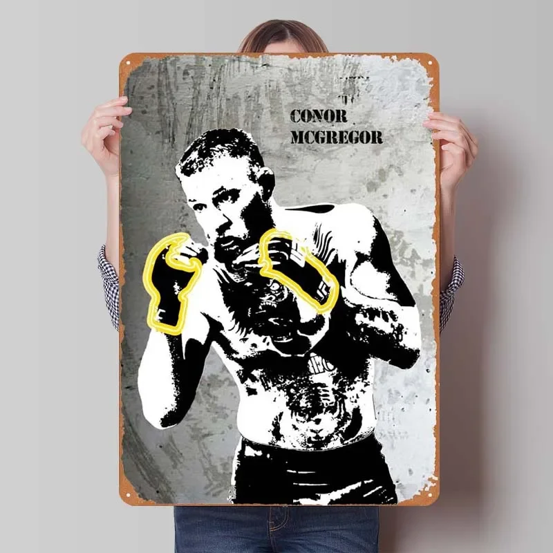 Conor Mcgregor the Goat Sign Tinplate Man Cave Room Decor Coffee Bar Vintage Metal Sign for Garage Gym Wall Decoration Art Mural