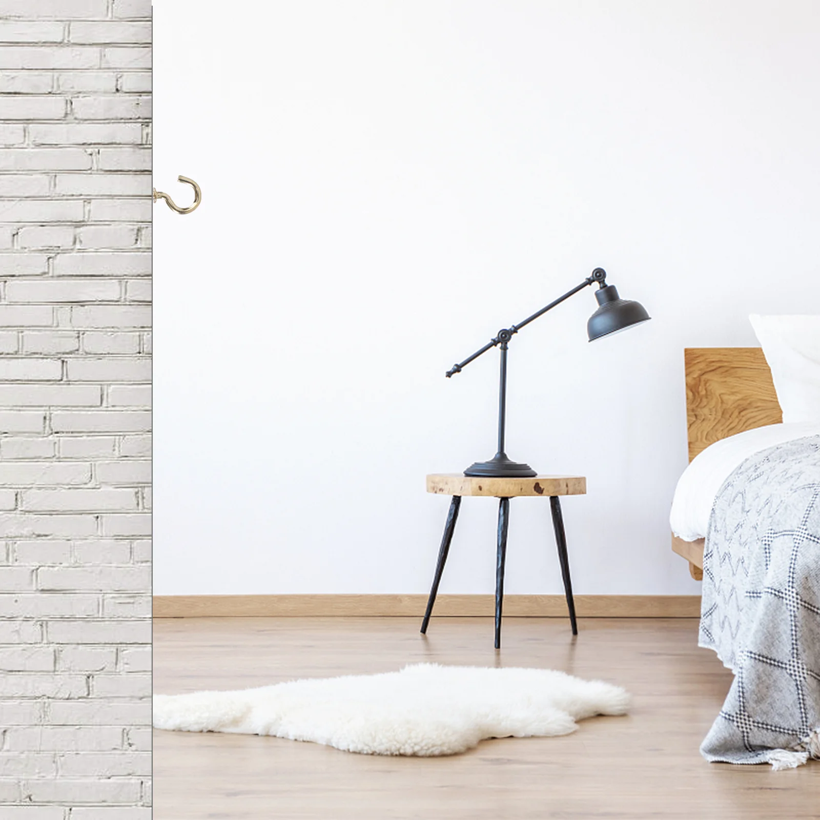 20 Pcs Copper Plated Ceiling Hooks Screw-in Cup Metal Wall Mounted Clothes Rack