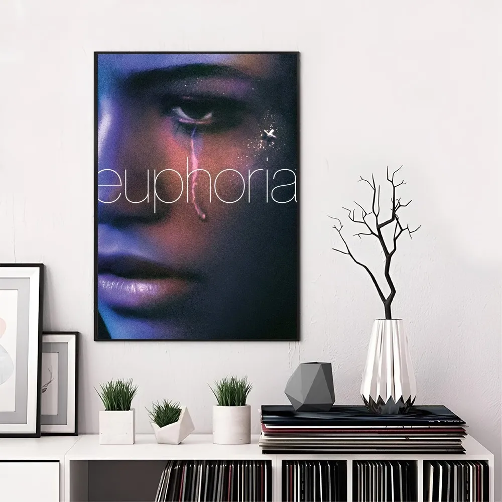 1PC Euphoria TV Series Poster Self-adhesive Art Waterproof Paper Sticker Coffee House Bar Room Wall Decor