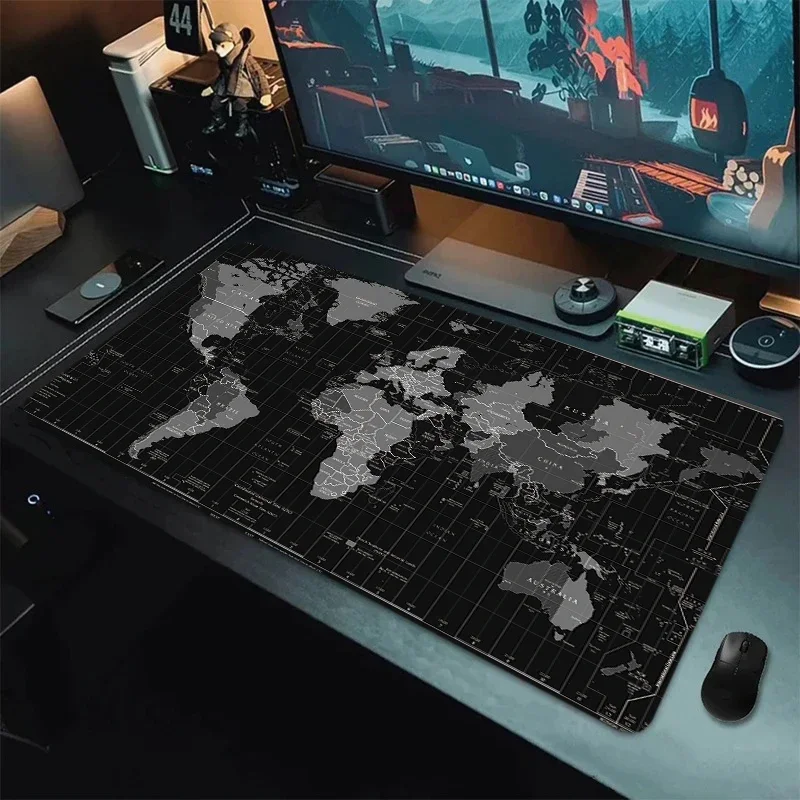 Large size map mouse pad gamer computer home office laptop decoration anti-slip keyboard mats accessories 400x900 Long Desk Pads