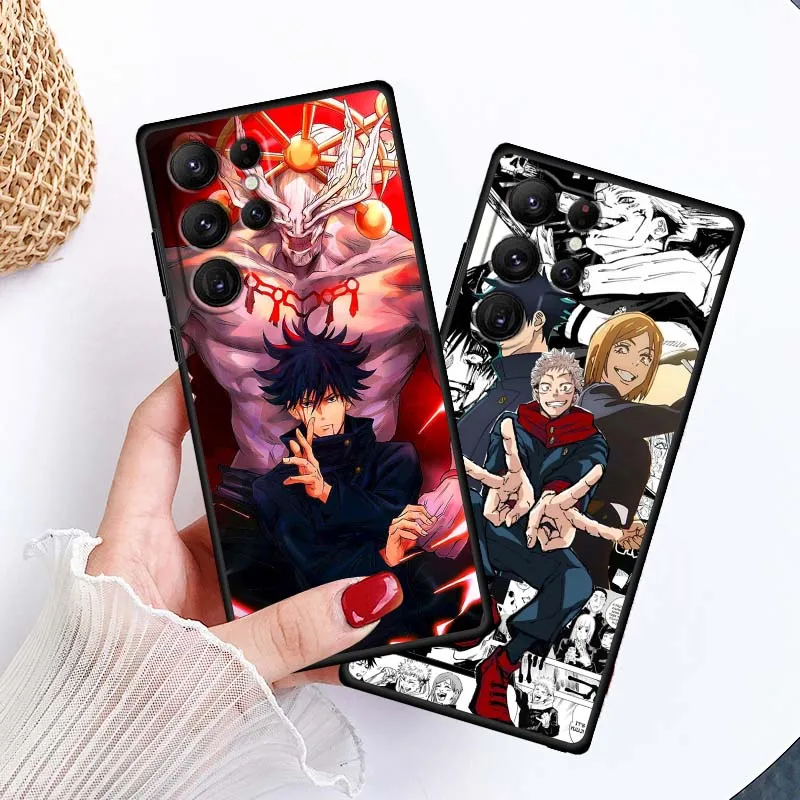 J-Jujutsus K-Kaisens أنيمي لسامسونج غالاكسي S25 S24 S23 S22 S21 S20 S10 الترا زائد FE 5G أسود لينة غطاء من البولي يوريثان الحراري جراب هاتف #2