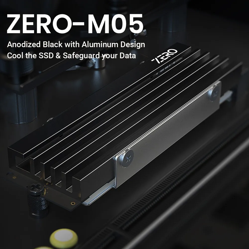 ID-COOLING M05 M.2 2280 SSD Heatsink M.2 NVME Radiator Aluminum Alloy Efficient Radiator with Thermal Silicone pad for PC