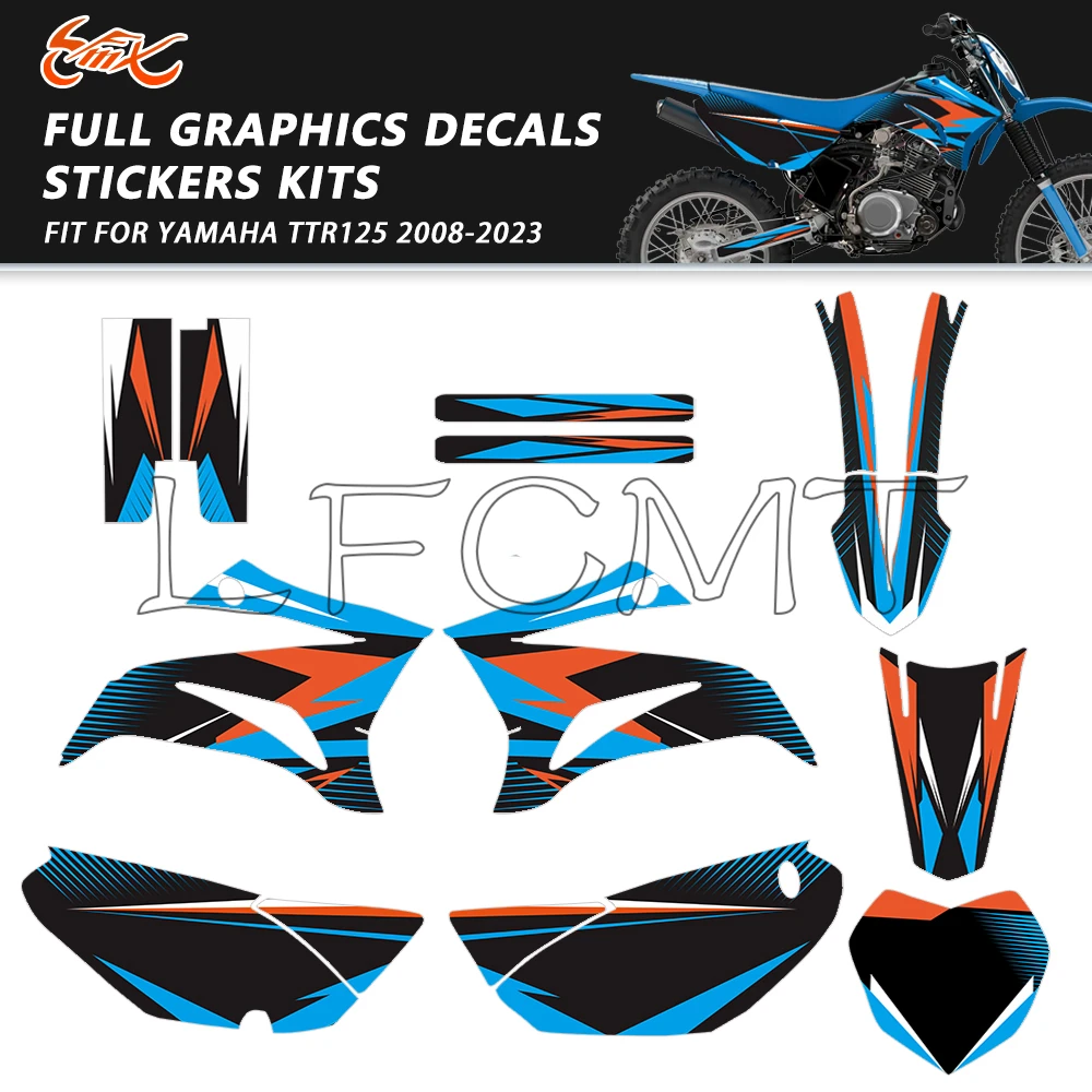 

Number Name Custom Fit for YAMAHA TTR 125 TTR125 2008-2023 2022 2021 2020 Full Graphics Decals Stickers Motorcycle Background