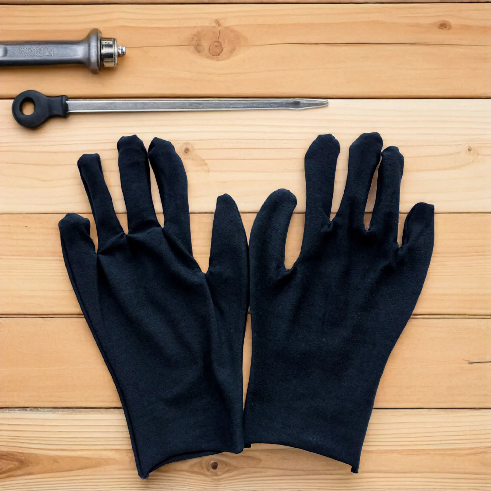 

12Pairs Thick Cotton Gloves Labour Protection Comfortable Working Gloves Safety Hand Protection Black Thin M Size