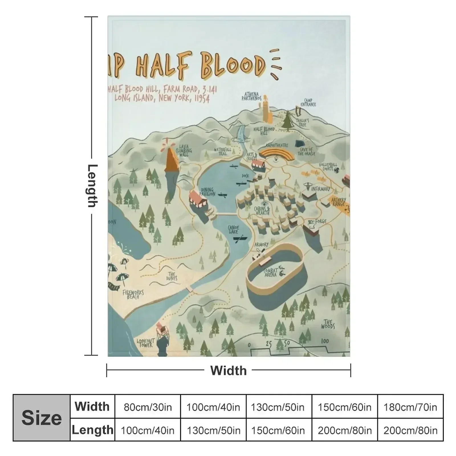 Map of Camp Half Blood Throw Blanket cosplay anime Multi-Purpose Luxury Brand Kid'S for winter Designers Blankets