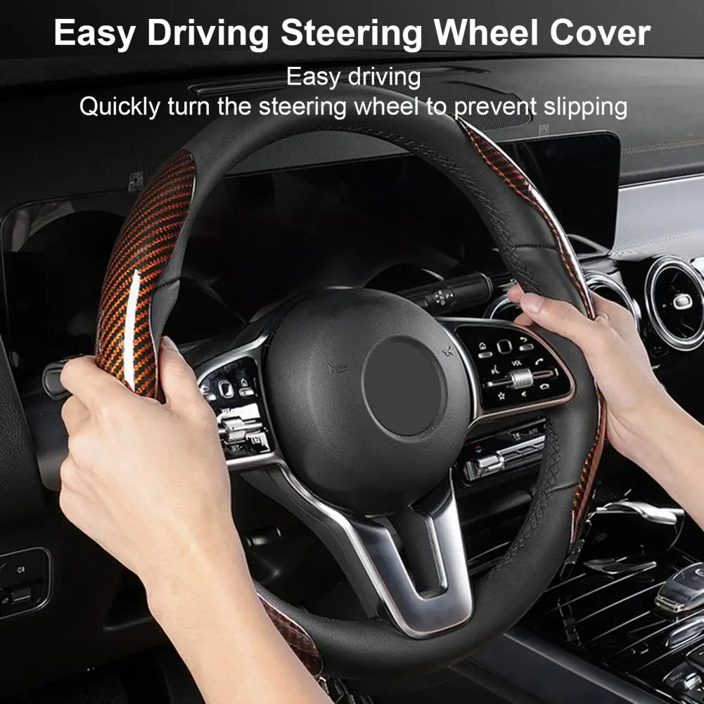 2Pcs Steering Wheel Covers Wear-Resistant Non-Slip Comfortable Grip Universal Fit Steering Wheel Protector Car Accessory