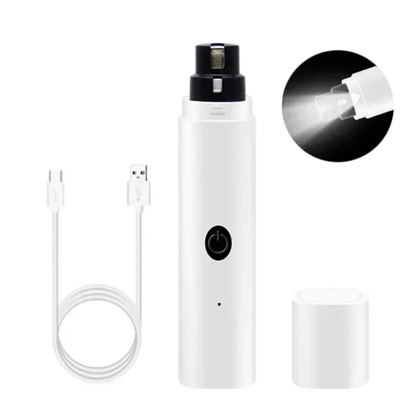 Electric Dog Nail Clippers For Dog Nail Grinders Rechargeable USB Charging LED Light Pet Quiet Cat Paws Nail
