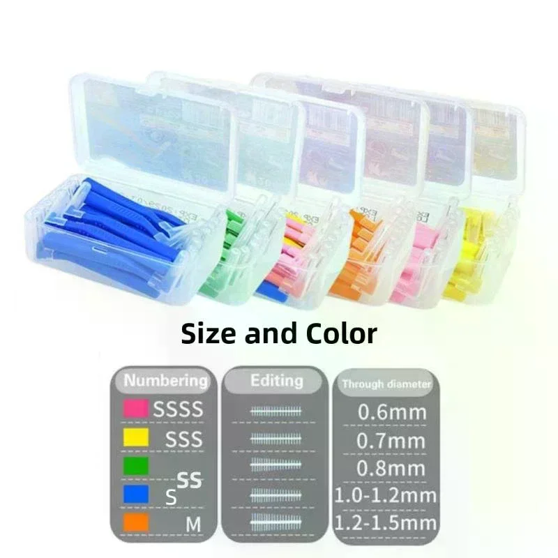 /JCS/Of 10 Interdental Brushes For Braces Dental Picks L-Shaped Interdental Brushes For Oral Hygiene Set