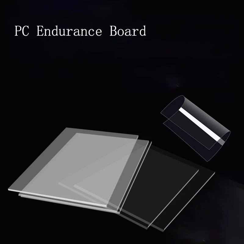 High Transparency PC Endurance Board 100x100 200x200 210x297mm Polycarbonate Board, Home Hard Plastic Board DIY 0.5~5mm