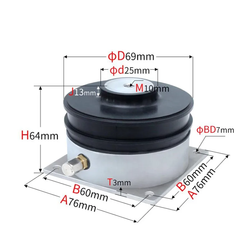 Maintenance-free air pad isolation 5801, precision equipment air spring vibration damper - low 3Hz natural frequency