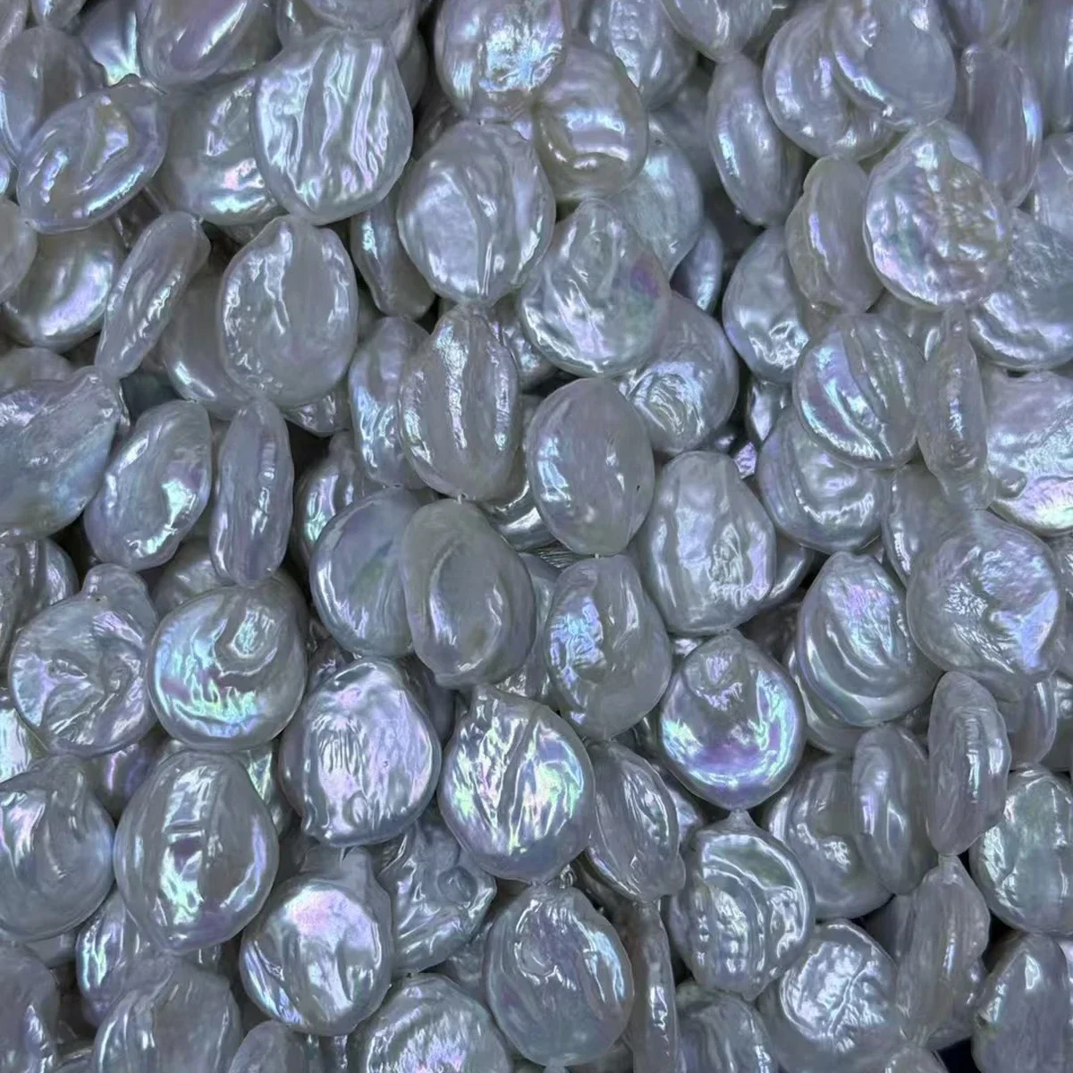 

16mm4A Natural Freshwater Pearl Baroque Buttons Smooth Flawless Loose Bead Jewelry Make DIY Necklace Bracelet Women Wedding Gift