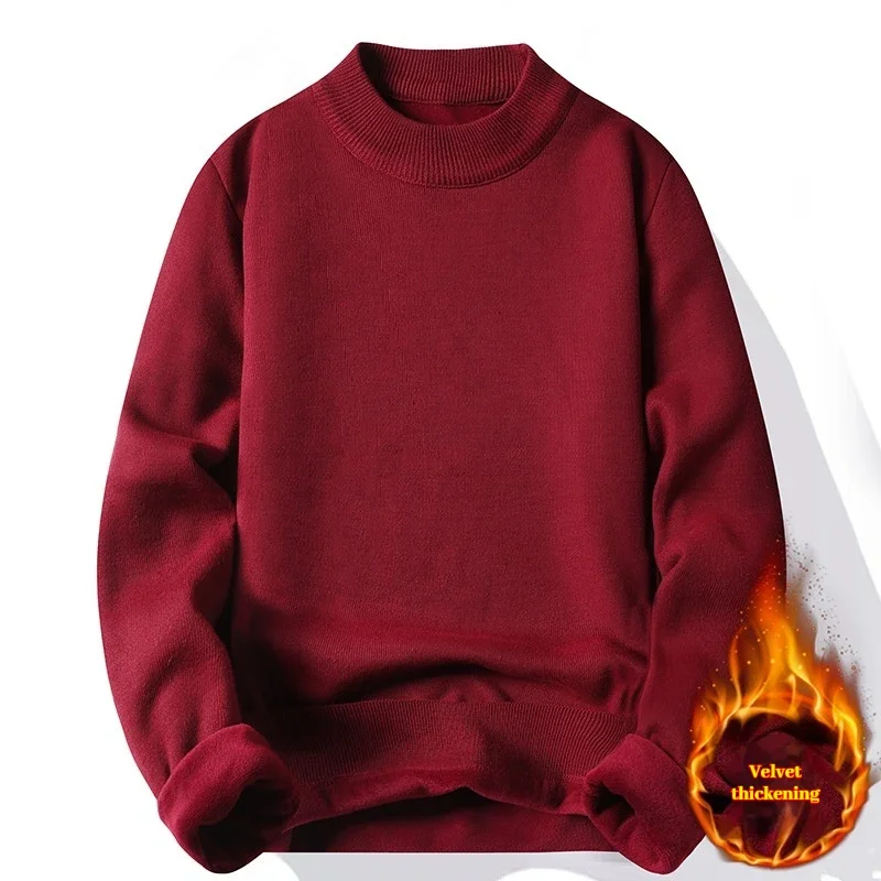 Nuovo maglione in velluto da uomo Top semplice e caldo unisex quotidiano casual resistente al freddo maglione ampio e alla moda