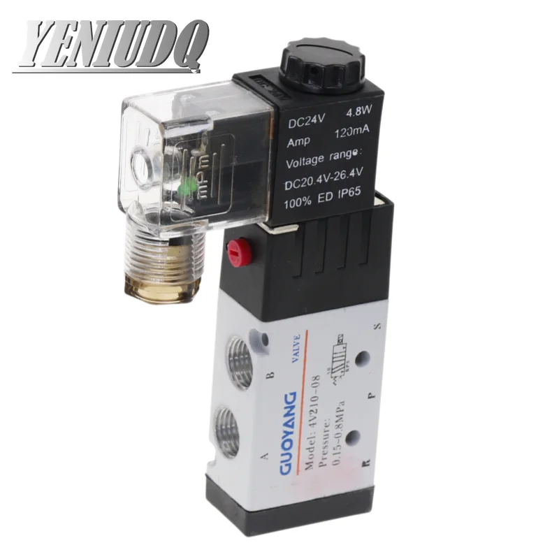 5Way 2 Position Airtac Electric Solenoid Valve 4V210-08 1/4