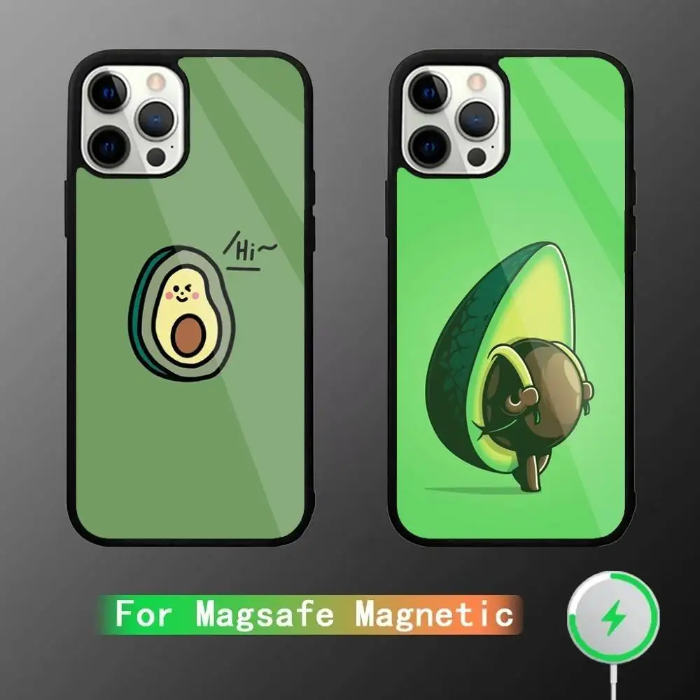 

Cute Avocado Cartoon Phone Case For iPhone 16,15,14,13,12,11,Plus,Pro,Max Mini Magsafe Magnetic Wireless Charging