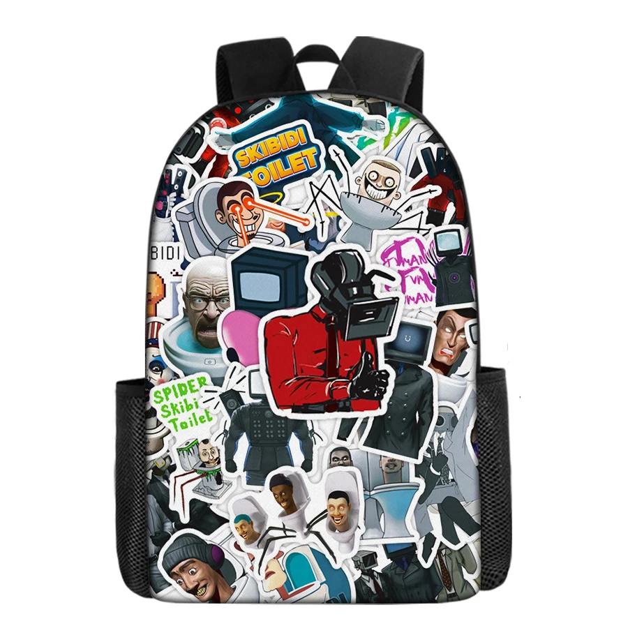 Skibidi-mochila escolar de dibujos animados para estudiantes, mochila con póster de Anime Skibidi, regalo barato de Anime