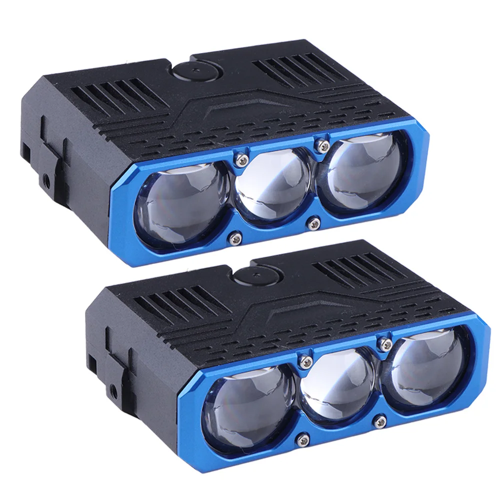Mini Led Motorcycle & Car Spotlights 6500k Universal Fitment 3 Lens Auxiliary S Grille S