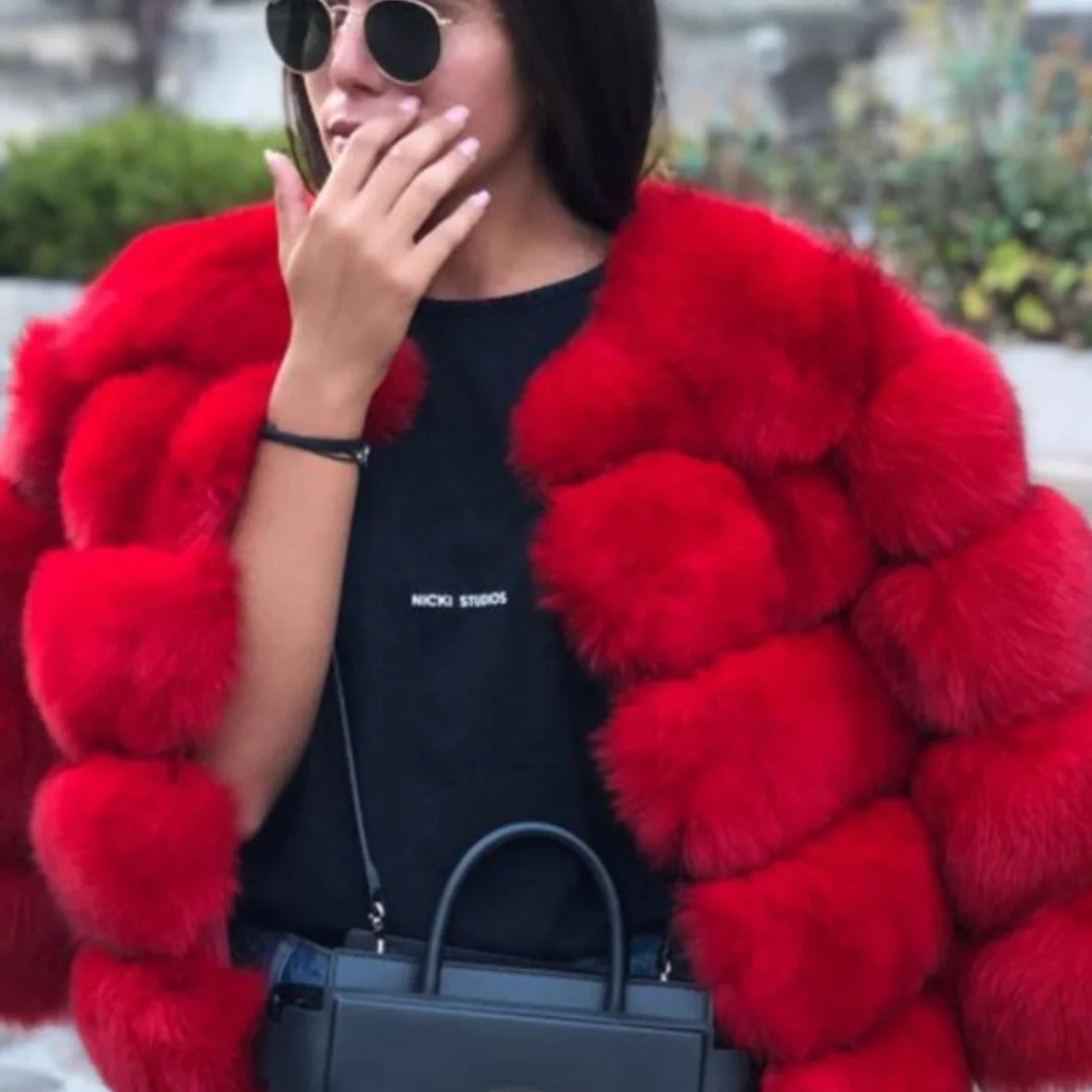 

Женское теплое пушистое меховое пальто/верхняя одежда с капюшоном, осенний сезон, без бренда