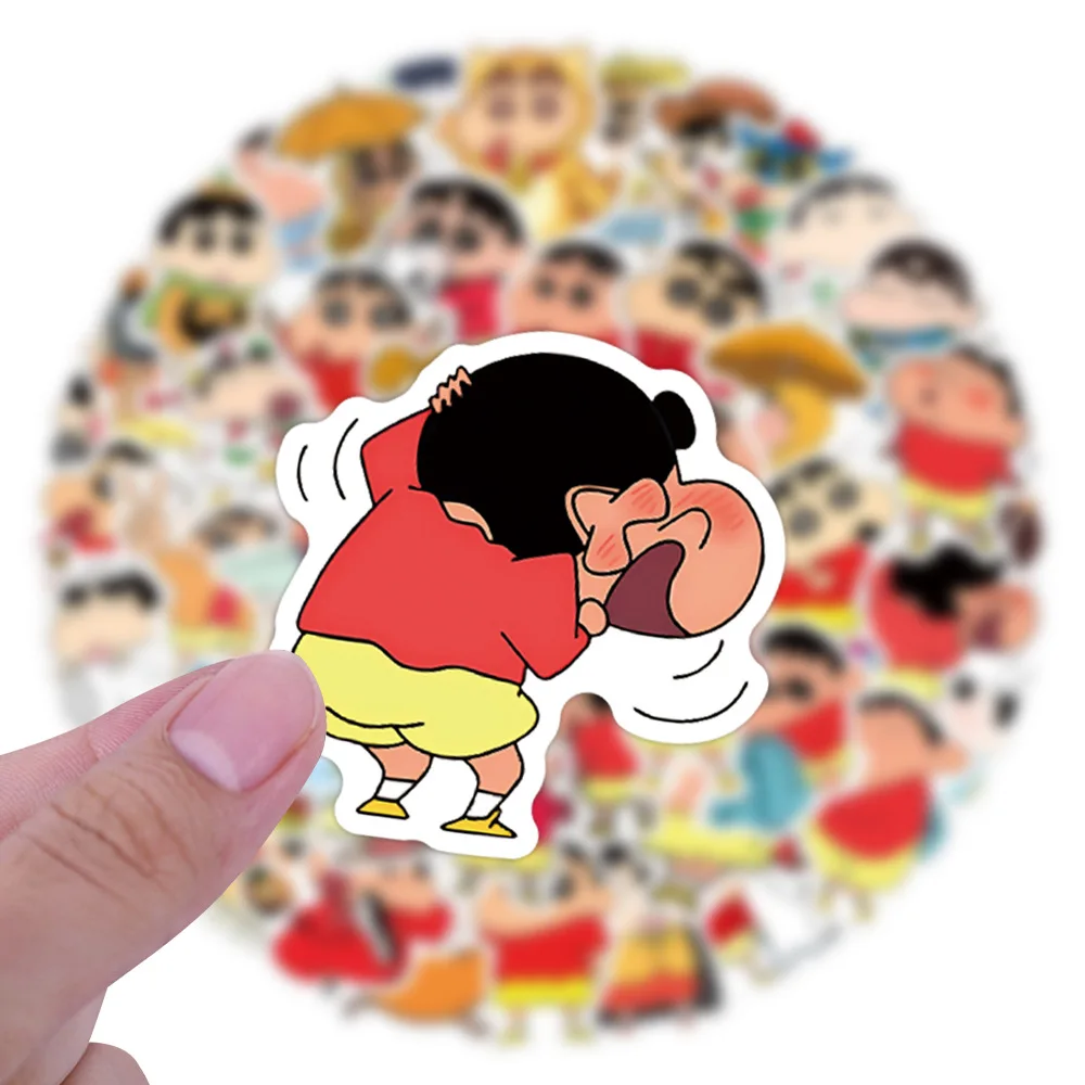 New 60pcs Shinchan Stickers Cute Cartoon Doodle Decals for DIY Crafts Fridge Laptop Skateboard Decoration