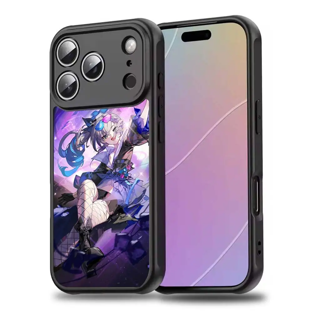 حافظة هاتف H-Honkai Silver W-Wolf لهاتف iPhone 17,16,15,14,13,12,11,Pro,Max,Plus,Mini,SE4,E Magsafe شحن لاسلكي مغناطيسي