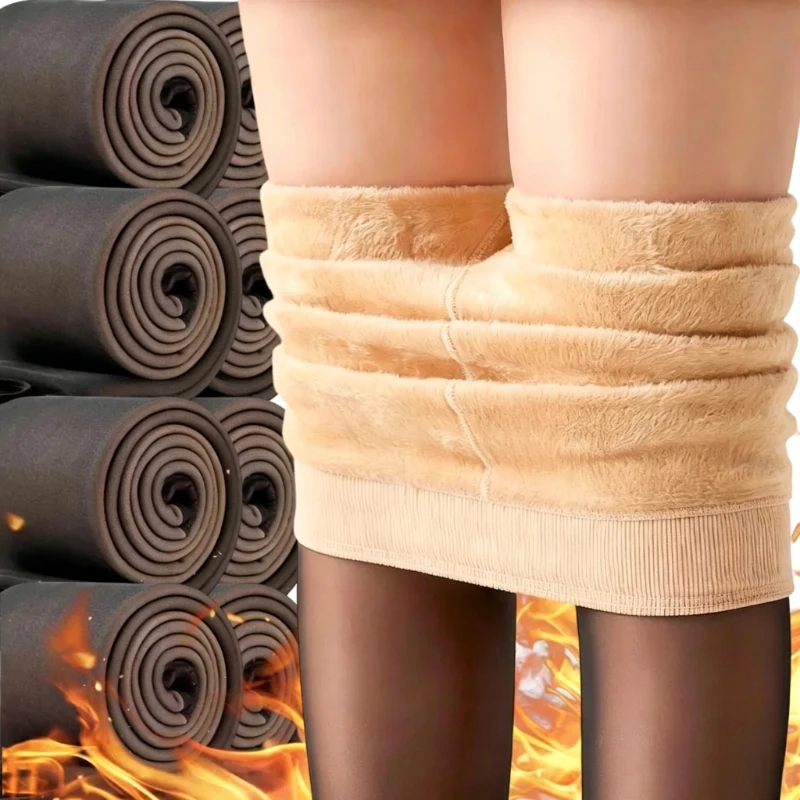 300g/200g Winter Sexy Black Translucent Tights Women Thick Sheer Pantyhose Stockings for Female Fleece Warm Slmming Leggings
