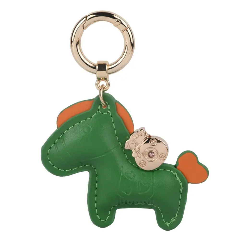 Lovely Carrying on Money Pocket PU Horse Keychain PU Leather Animal PU Leather Hanger Fashion Car Keyring Bag Pendant Men