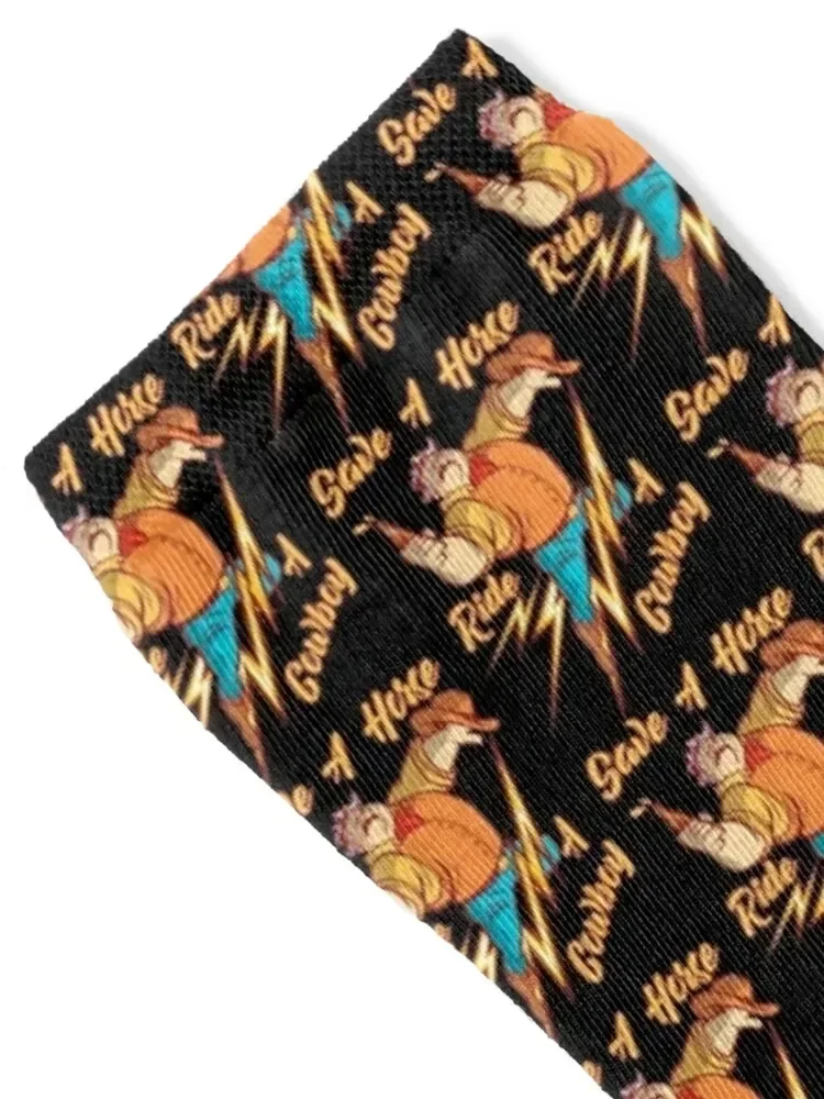 Funny Cowboy Save A Horse Ride Cowboys Equestrian Socks anime Running summer luxury Male Socks Women's