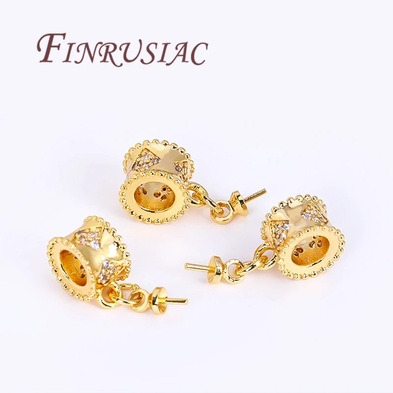18K Real Gold Plated Pendant Charms with Pearl Pendants Mounting,DIY Necklace Bracelets Accessories,Jewelry Making Supplies