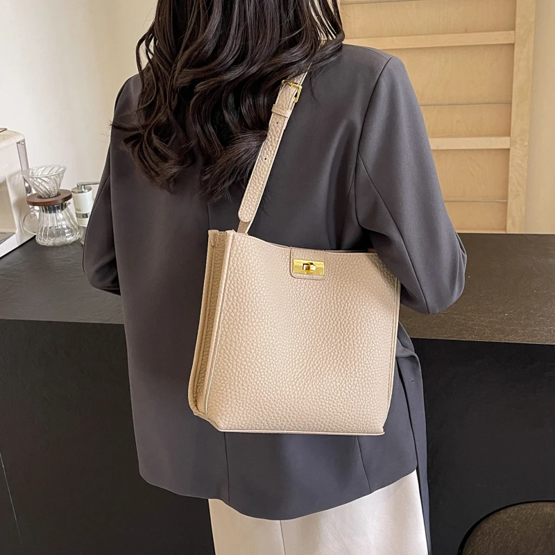 

High Quality Women PU Leather Handbags Bucket Bags Fashion Ladies Shoulder Bag Casual New Female Hasp Crossbody Bags for Women