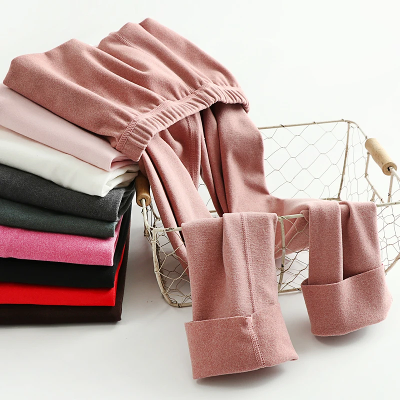 Women's Thickened Fleece Lined Autumn Pants Skin-tight Warm Trousers for Spring Autumn And Winter Cotton Base Layer Pants