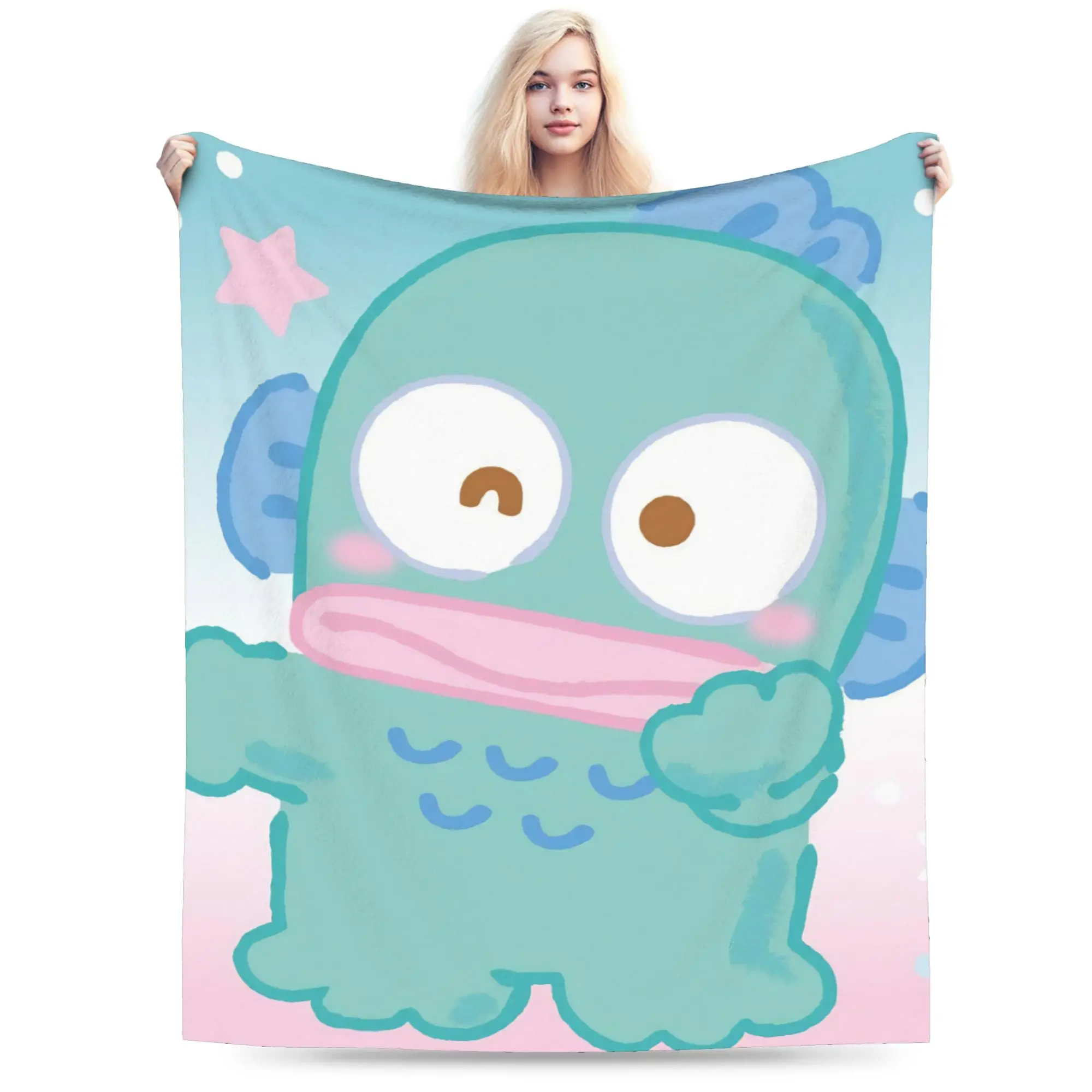 

Одеяла Hangyodon с героями мультфильмов, флисовое летнее многофункциональное легкое одеяло для дома, спальни, постельное белье, пледы