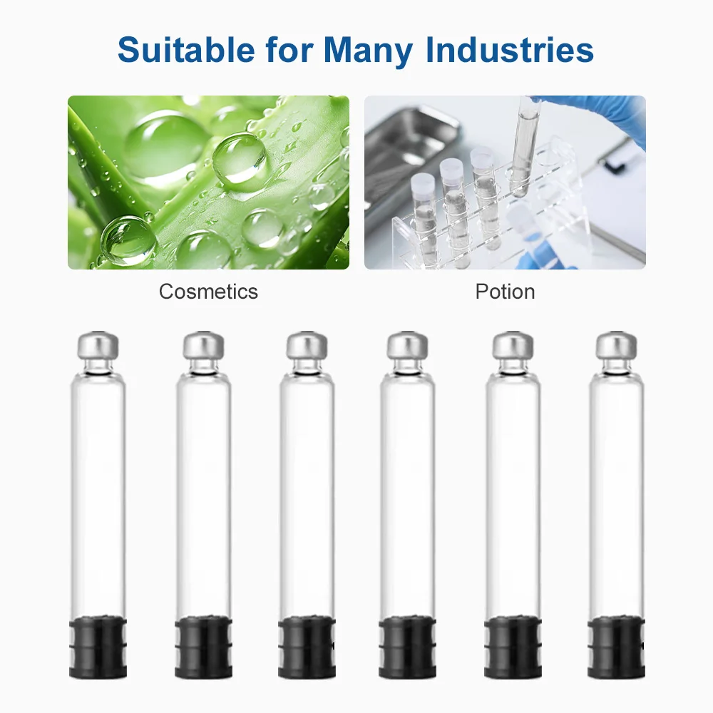 10-100PCS 3ml Pen Cartridge & 4/5/6/8mm Tip Kit, for Peptide Pen Disposable 3cc Empty Glass Cartridges Sterile Injection Needles