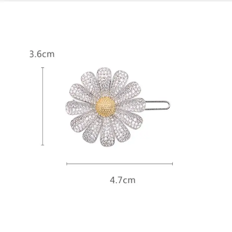 SENYU Luxury Flower Hairpins Beautiful Mini Zirconia Micro-inlay Daisy Hairclip Fashion Women Hairband Wedding Bridal Jewelry