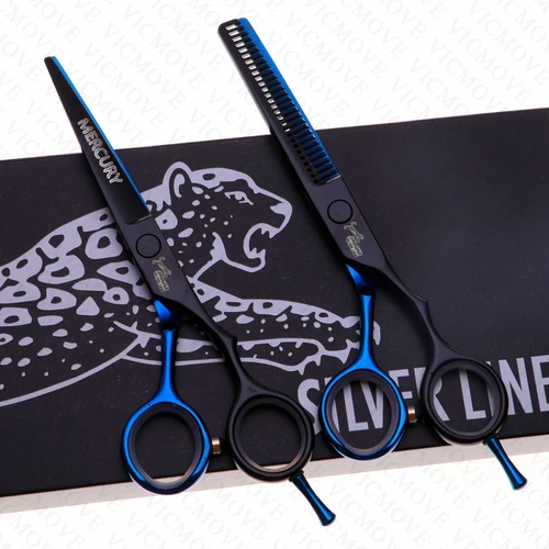 Imagen 2 del producto Tijeras para el cabello profesionales de alta calidad, tijeras de peluquería de 5,5 pulgadas, juego de corte y adelgazamiento, tijeras para salones de barbería