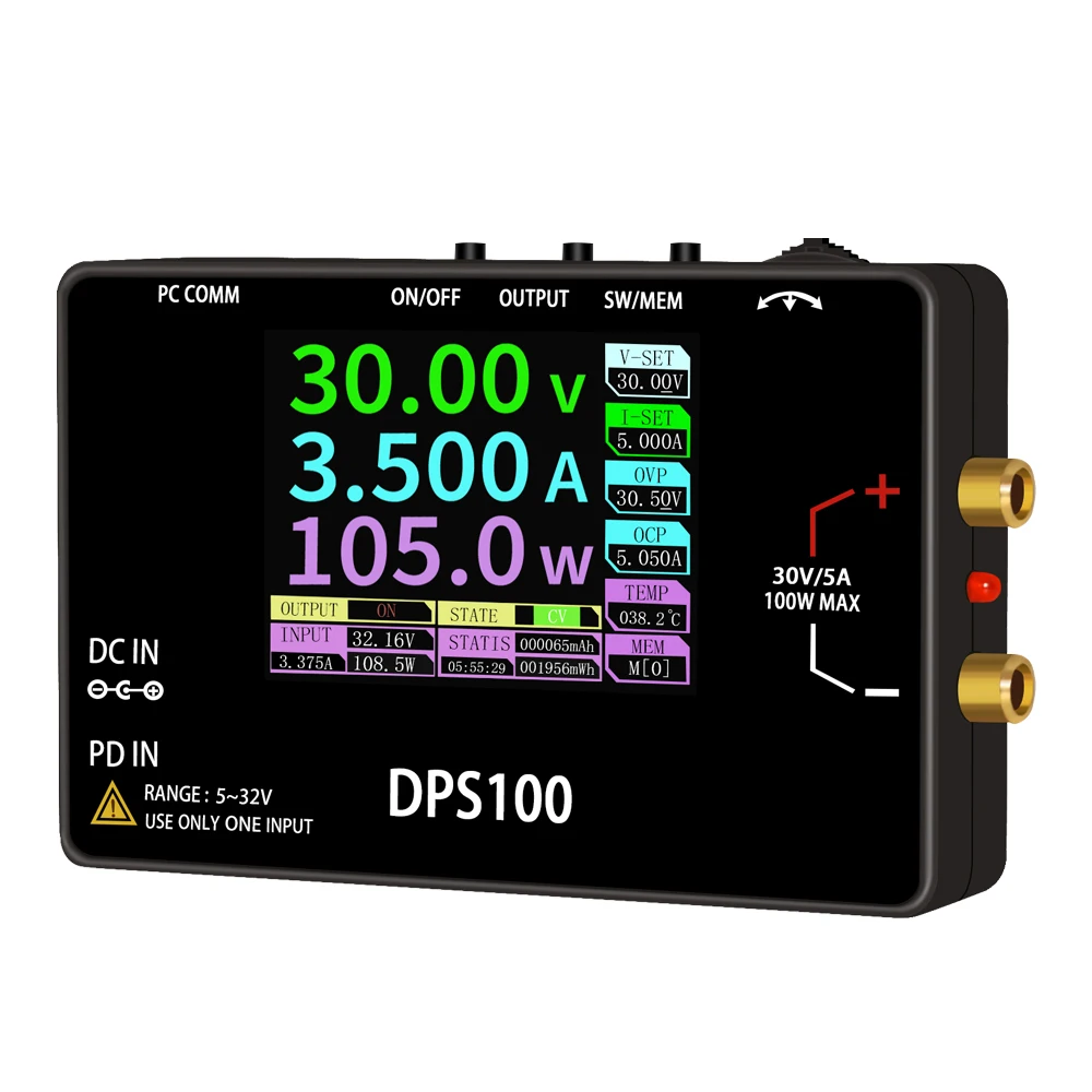 

DPS100 30V 5A 100W DC Power Supply Switch Pocket CNC Adjustable Voltage Regulator Bench Switching PD QC Programmable