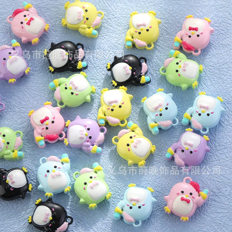 

2pcs Zinc alloy paint cute cartoon animal penguin pendant DIY mobile phone chain keychain bracelet pendant accessories