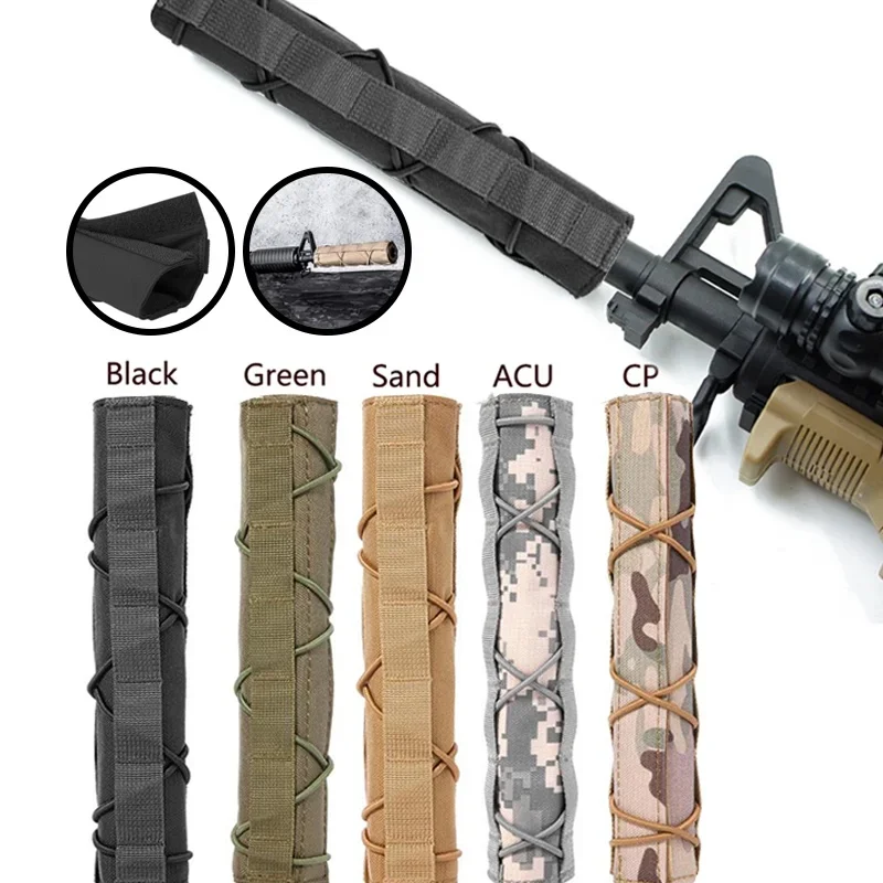 5 Color 22CM Tactical Muffler Protective Case Shooting Suppressor Nylon Silencer Protector Cover Airsoft Quick Release Pouch