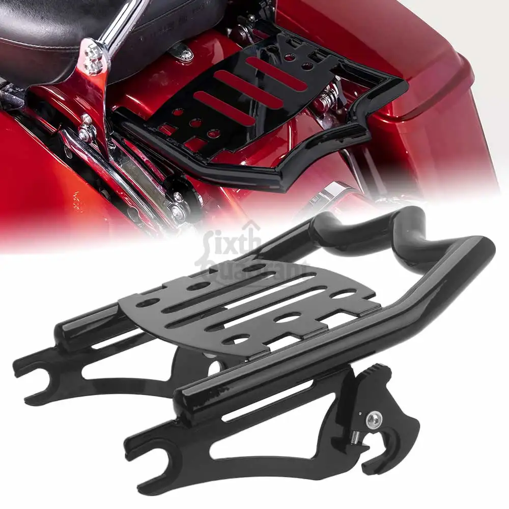 

Gloss Black Detachable Luggage Rack Fit for Harley Touring Road Electra Glide King Street Ultra 2009-2025