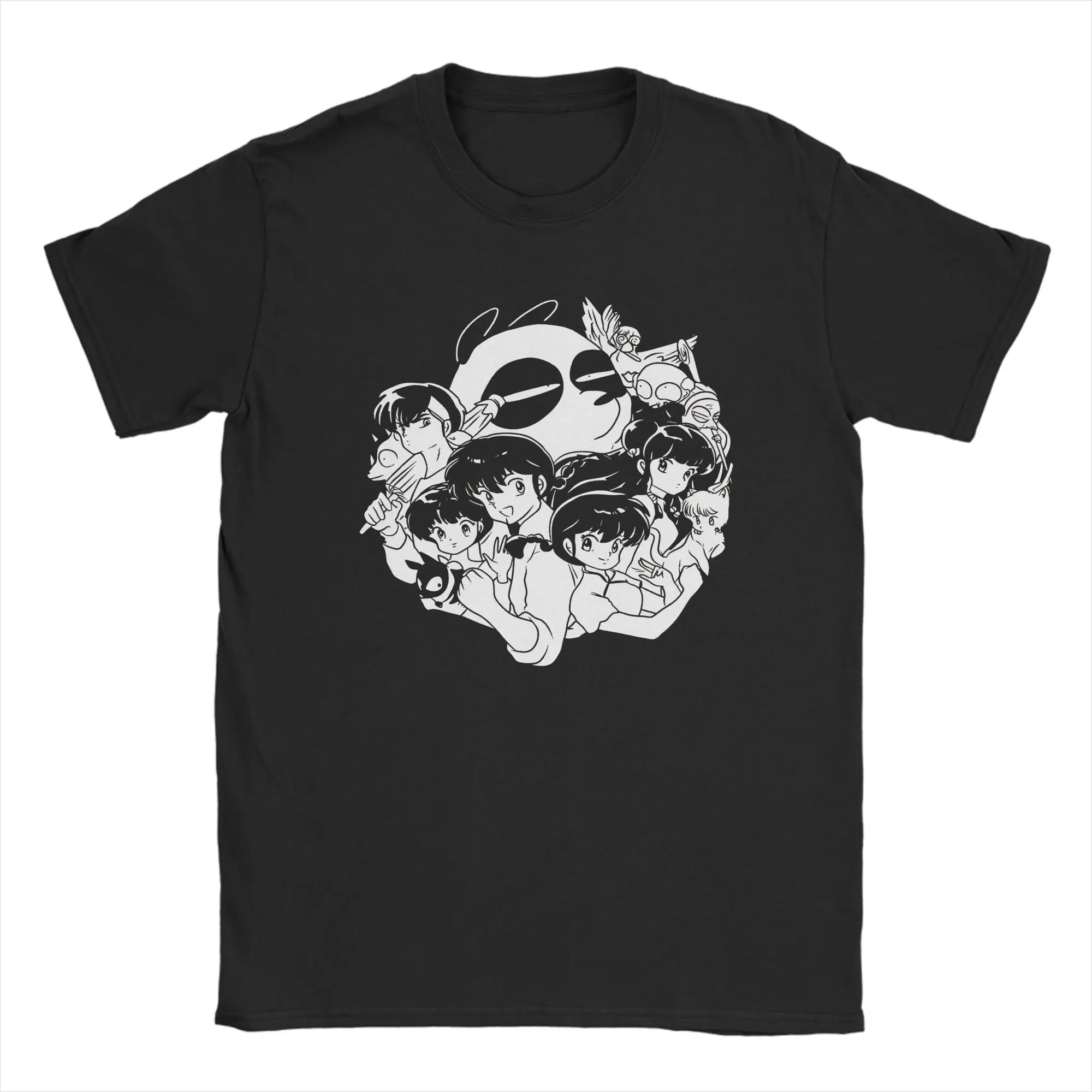 

Ranma 1/2 p-chan and Genma Tee Shirt for Men Women Graphic Printing T Shirts Cotton Clothing