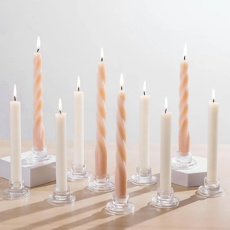 

Glass Candlestick Holders: Clear Candle Sticks Holder Decor Candle Holder for Table Centerpiece Wedding Party Retail