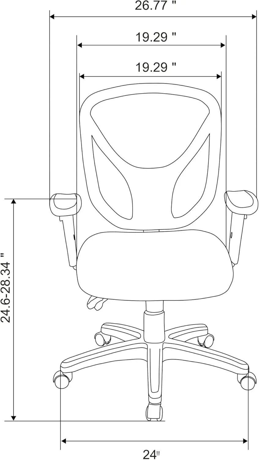 Ergonomic Multifunction Black Task Chair Adjustable Lumbar Support & Armrests Comfortable Office Seating Furniture Swivel Base