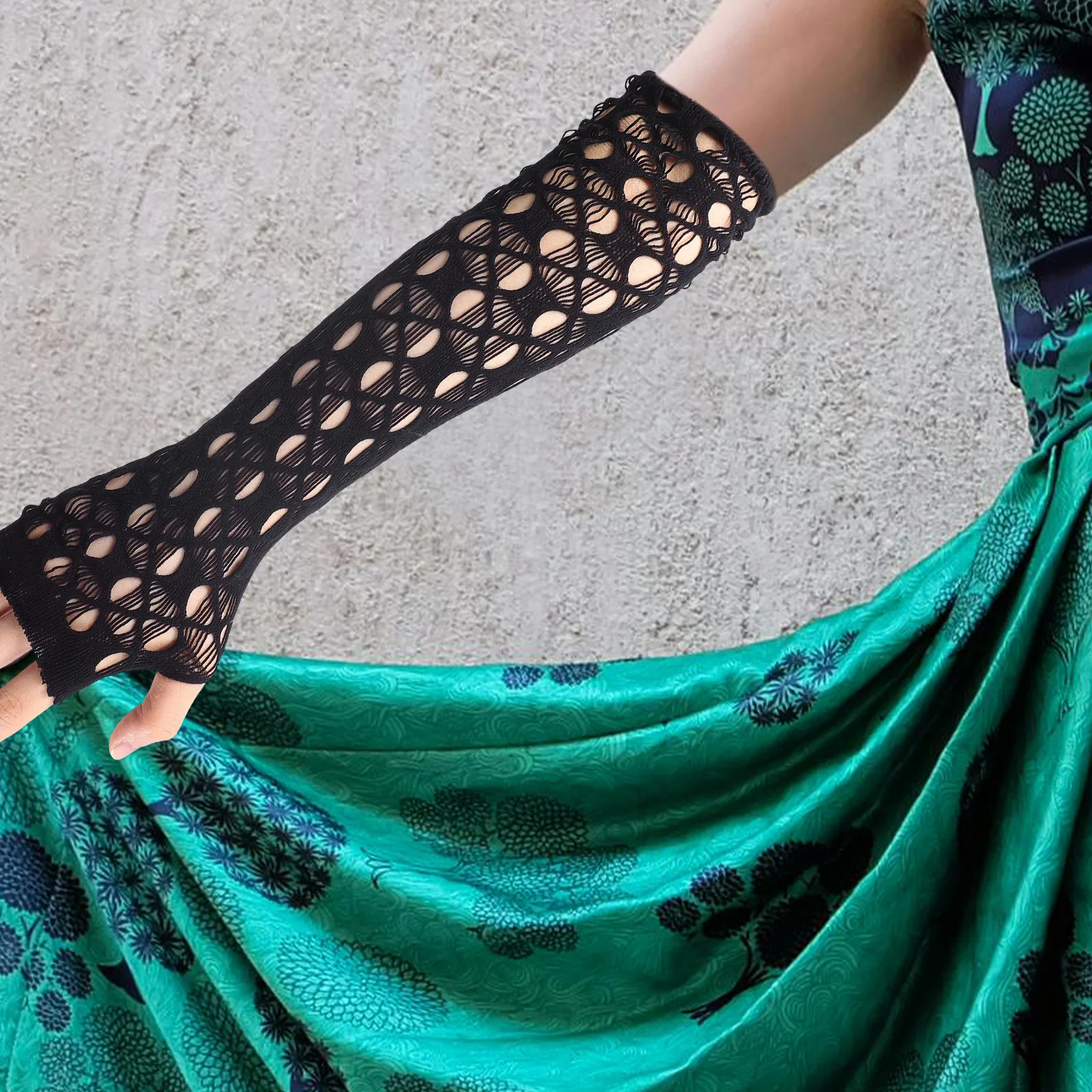 1 paar feesthandschoenen holle vingerloze lange handschoenen voor vrouwen cosplay elegante zachte ademende mode-accessoires