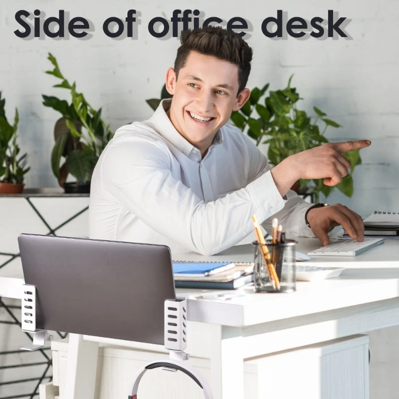 Laptop Holder Desk Side Storage Office Desk Organisers Side Storage Under Desk PC Holder Hanging Desk Organisers