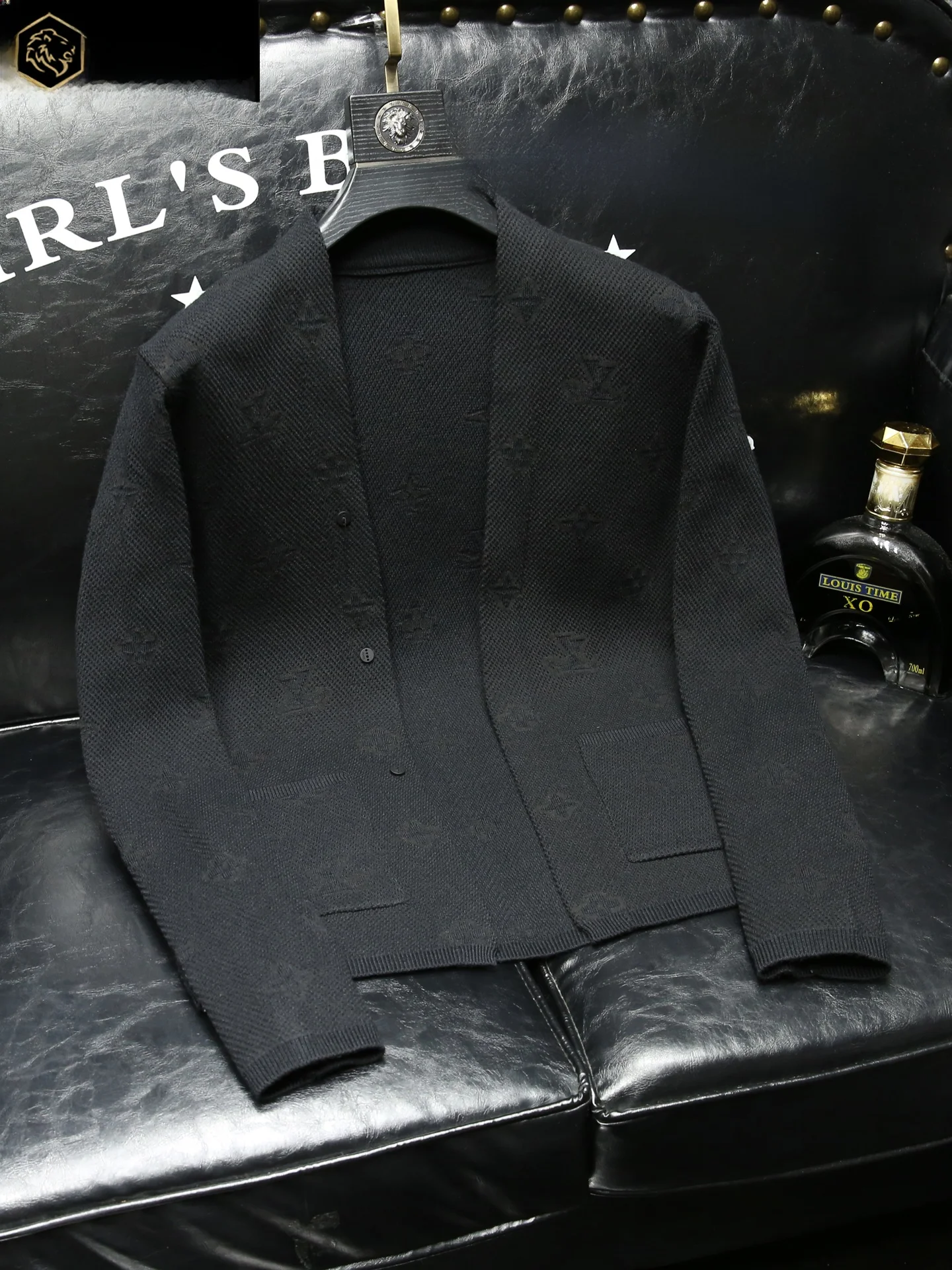 

Trendy Men's Knitted Cardigan Sweater Slim Fit Floral Embroidery High End Simple Sle Autumn Winter New Arrival Casual Wear