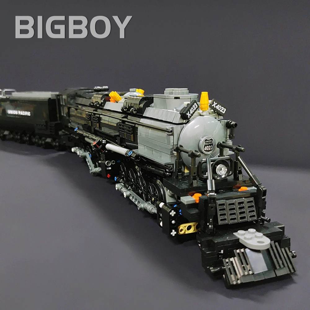 The Bigboy Steam Locomotive Train Building Blocks City Model Retro Bricks MOC Creative Module 1608pcs Toys For Children Gifts