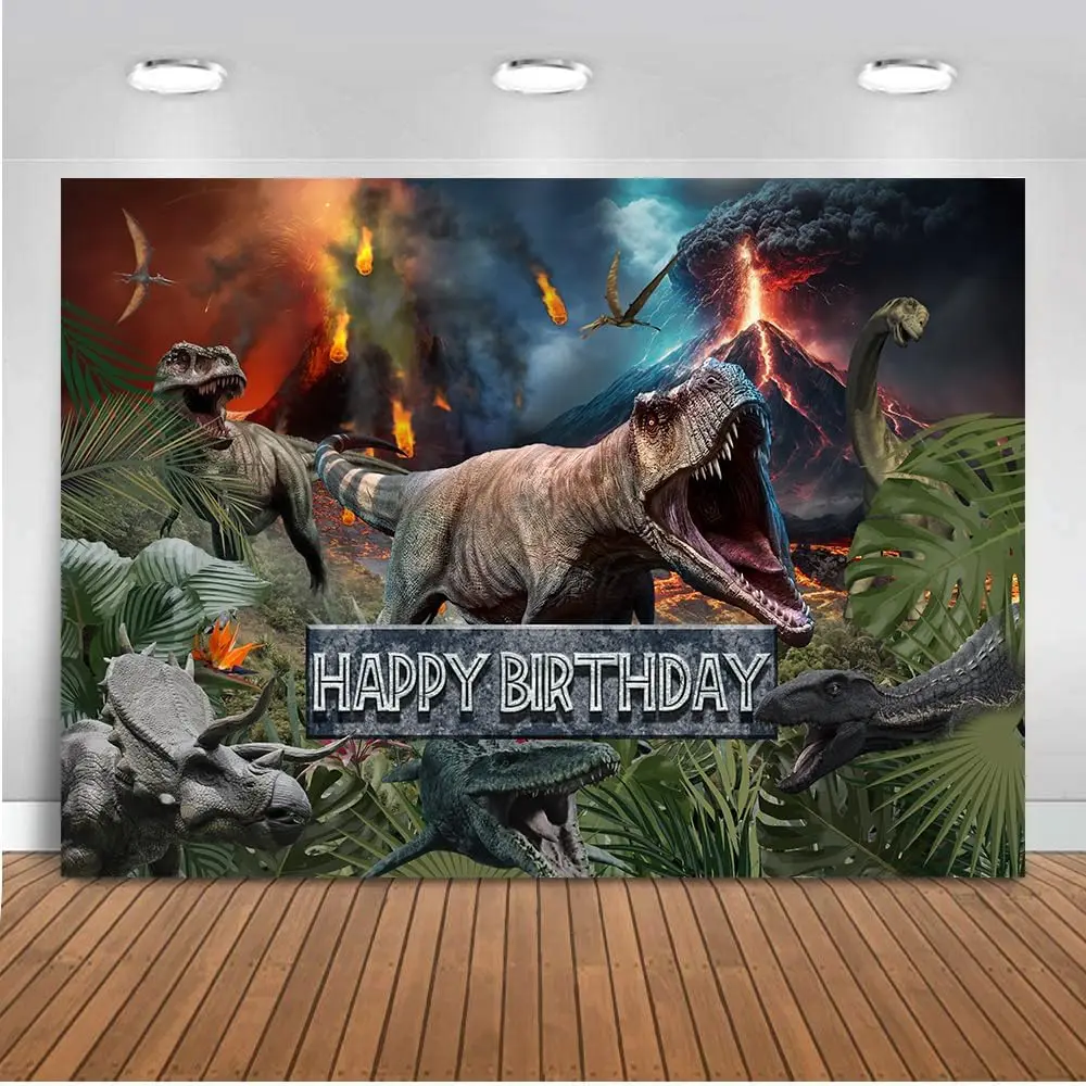 jurassic world park Dinosaur theme Happy Birthday party Backdrops Tropical Jungle photo background photography backdrops studio