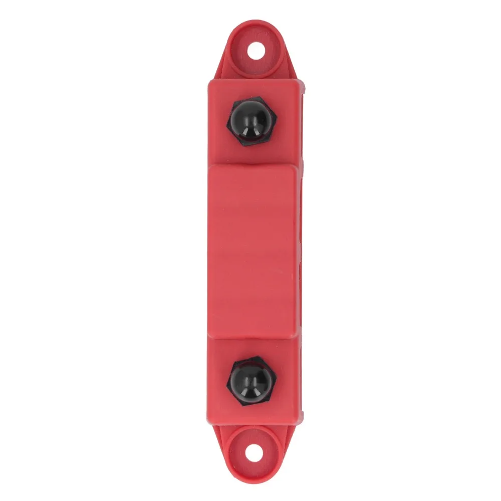Screw Terminals 4 Position M10 Studs Bus Bar M10 3/8 48VDC 250A Power Distribution Block Red/Black 48VDC Bus Bar Marine