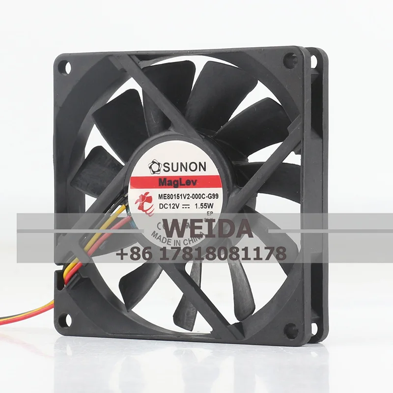

Original SUNON ME80151V2-000C-G99 DC12V 1.55W magnetic suspension cooling fan 8015 80x80x15MM