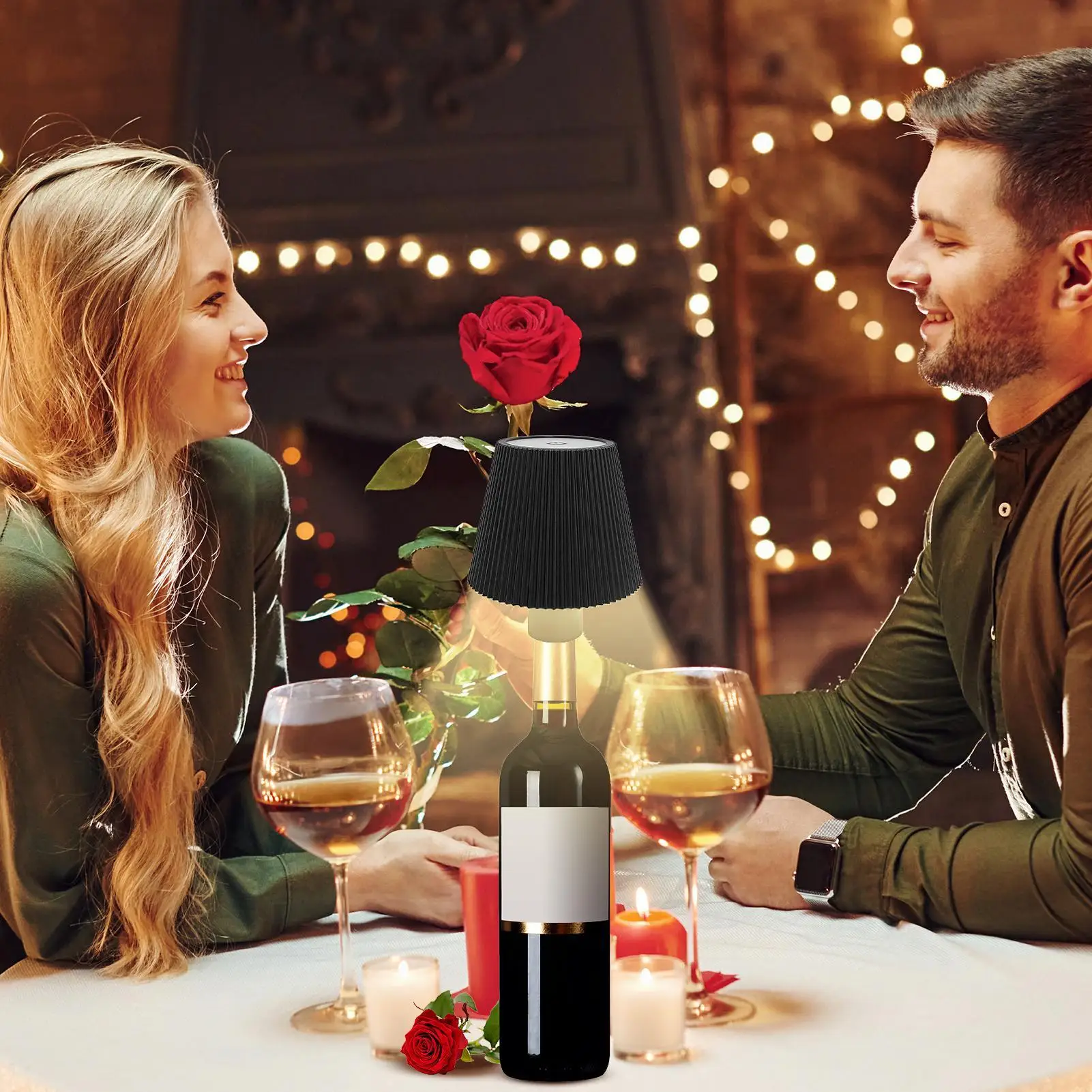 

Bottle Lamp Shade Portable Led Wine Bottle Lamp Elegant Compact Soft Lighting Decorations For Kitchen Christmas Countertop Bars