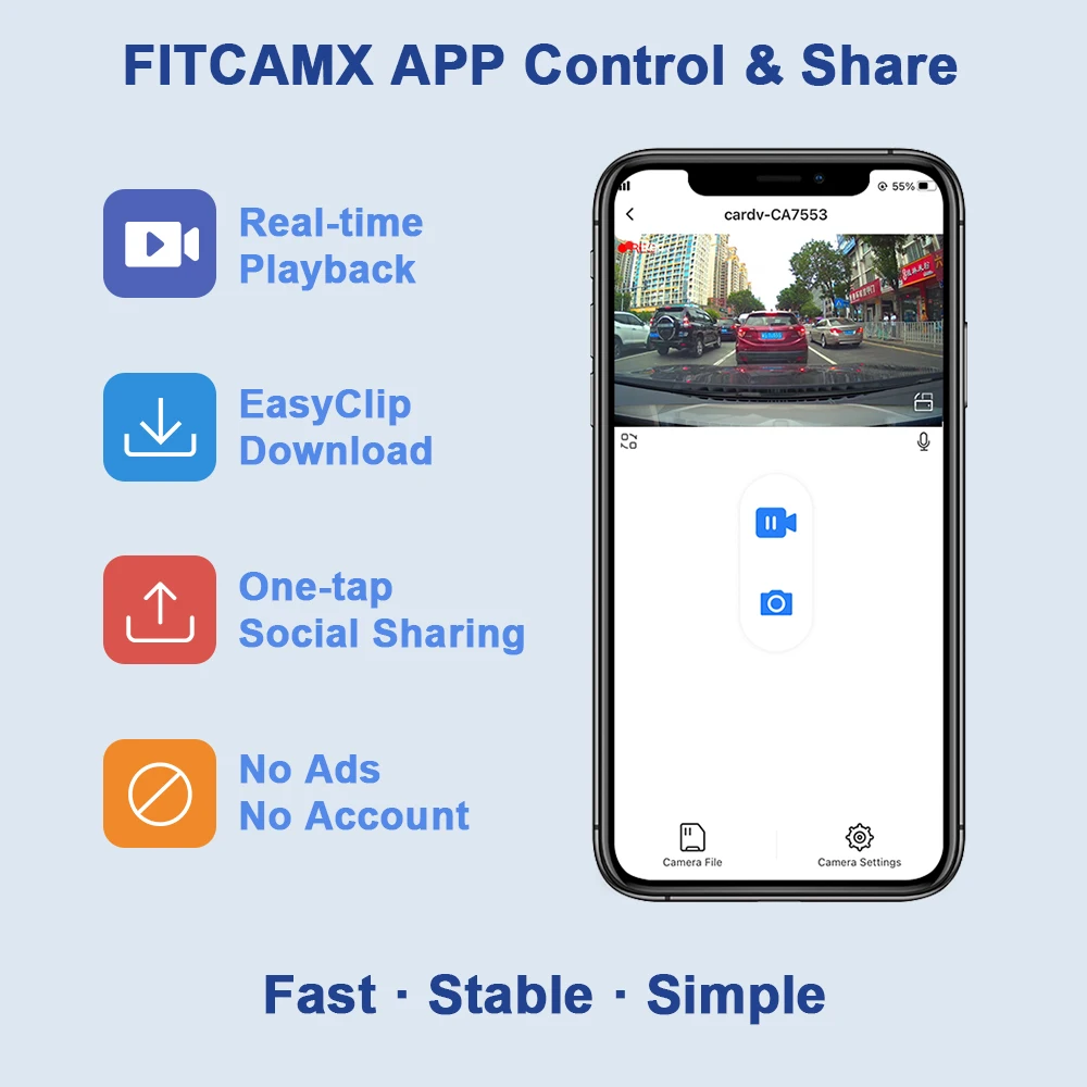 FITCAMX 4K Dashcam / 2160P أمامي و1080P مسجل تلقائي للرؤية الليلية لكاميرا السيارة، لـ Acura Integra 2023-2026 وADX 2025-2026